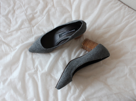 woolen chic point heels (2color)