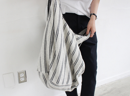 stripe natural bag (2color)
